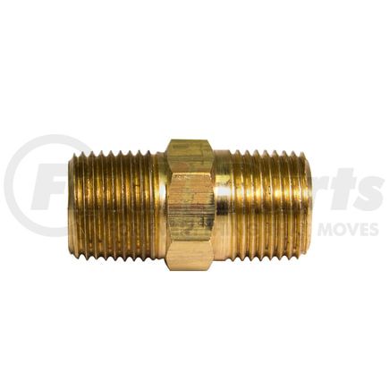 PTF-66B by AGS COMPANY - Brass Hex Nipple, 1-7/16 Length, Male (3/8-18 NPT), 1/bag