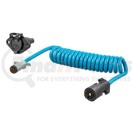 57283 by CURT MANUFACTURING - 8ft. Dinghy Towing Adapter/Socket (7-Way RV Blade to 6-Way Round Vehicle)