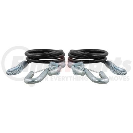 80151 by CURT MANUFACTURING - 44-1/2in. Safety Cables with 2 Snap Hooks (5;000 lbs; Vinyl-Coated; 2-Pack)