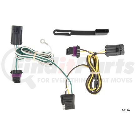 56116 by CURT MANUFACTURING - Custom Wiring Harness; 4-Way Flat Output; Select Chevrolet Impala