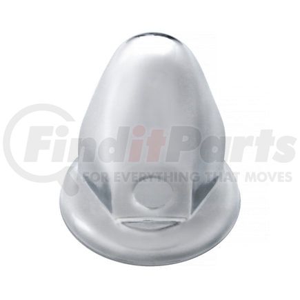 10005 by UNITED PACIFIC - Wheel Lug Nut Cover - 33mm x 2 1/8", Chrome, Steel, Bullet, with Flange