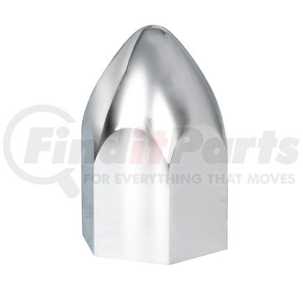 10047B by UNITED PACIFIC - Wheel Lug Nut Cover - 1 Piece, 1-15/16" x 2-3/4", Chrome, Plastic, Bullet, Push-On