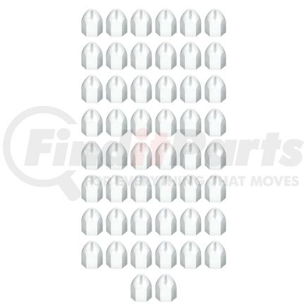 10062P50 by UNITED PACIFIC - Wheel Lug Nut Cover - 1" Nut Size, 1-5/8" Height, Chrome Plastic, Bullet Shale