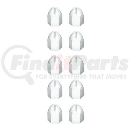 10062P by UNITED PACIFIC - Lug Nut Cover - 1" x 1 5/8" Chrome, Plastic, Bullet, Push-On