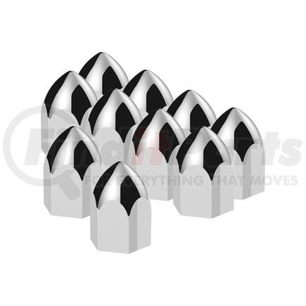 10063P by UNITED PACIFIC - Bullet Wheel Lug Nut Cover - Plastic, Chrome, 11/16 in. x 1 15/16 in., Push-On