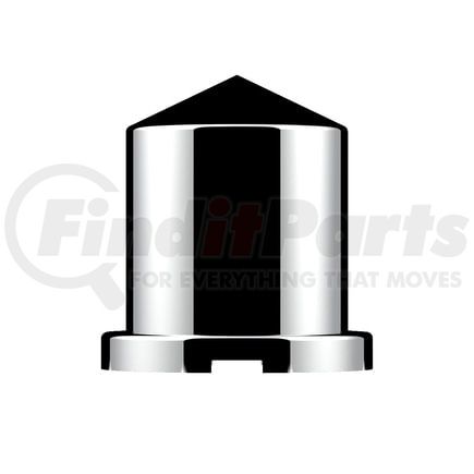 10091 by UNITED PACIFIC - Wheel Lug Nut Cover - 1 1/8" x 1 7/8", Chrome, Plastic, Pointed, Push-On Style