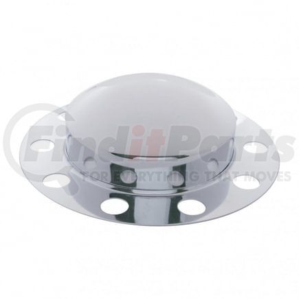 10133 by UNITED PACIFIC - Axle Hub Cover - 2 Piece Kit, Chrome, Dome, 10 Holes for 33mm Lug Nuts, for Front Steel/Aluminum Wheel