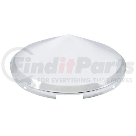 10146 by UNITED PACIFIC - Axle Hub Cap - Front, 4 Even Notched, Chrome, Pointed, 7/16" Lip