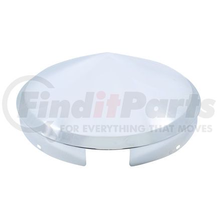 10149 by UNITED PACIFIC - Axle Hub Cap - Front, 4 Even Notched, Chrome, Pointed, 1" Lip
