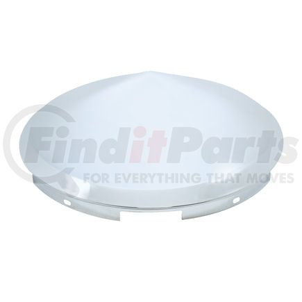 10147 by UNITED PACIFIC - Axle Hub Cap - Front, 5 Even Notched, Chrome, Pointed, 7/16" Lip