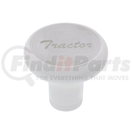 22956 by UNITED PACIFIC - Air Brake Valve Control Knob - "Tractor", Deluxe, Aluminum, Screw-On, with Stainless Plaque, Pearl White