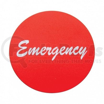 23010-4R by UNITED PACIFIC - Air Brake Control Valve Knob Sticker - "Emergency" Aluminum, Red