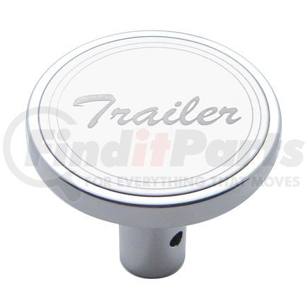 23179 by UNITED PACIFIC - Air Brake Valve Control Knob - "Trailer", Long, Stainless Plaque, with Cursive Script