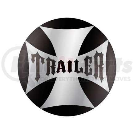 23229-2K by UNITED PACIFIC - Air Brake Control Valve Knob Sticker - "Trailer" Maltese Cross, Black