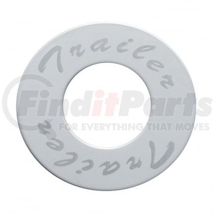 23523 by UNITED PACIFIC - Air Brake Valve Control Knob Face Plate - "Trailer" Air Valve Knob Plaque Only, Stainless, Deluxe