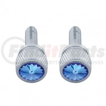 23809P by UNITED PACIFIC - Dash Panel Screw - 2-Pack, 3/4", Short M6, with Blue Crystal, for Kenworth