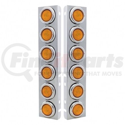 30064 by UNITED PACIFIC - Air Cleaner Light Box Panel - Stainless Steel, 12 Cutouts, 2" Incadescent Flat Light, with Bezel