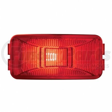30145 by UNITED PACIFIC - Clearance/Marker Light - Incandescent, Red/Polycarbonate Lens, with Rectangle Design, 1 Bulb, 2 Female Terminals