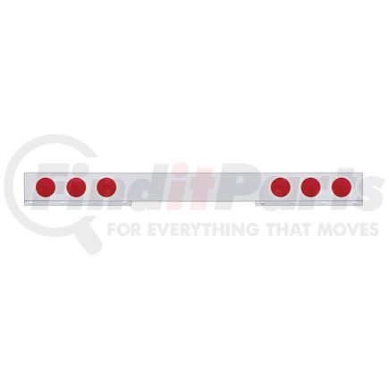 30739 by UNITED PACIFIC - Light Bar - Rear, One-Piece, Incandescent, Stop/Turn/Tail Light, Red Lens, Chrome Steel Housing, with Stainless Steel Bezel