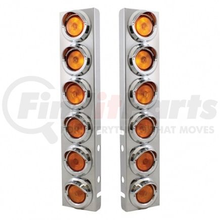 30773 by UNITED PACIFIC - Air Cleaner Light Box Panel - Stainless Steel, 12 Cutouts, 2" Incadescent Light, with Visor