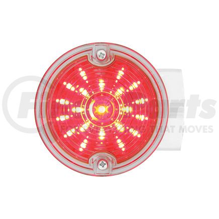 31214 by UNITED PACIFIC - Turn Signal Light - 21 LED 3.25" Harley Signal Light, with Housing, Red LED/Clear Lens