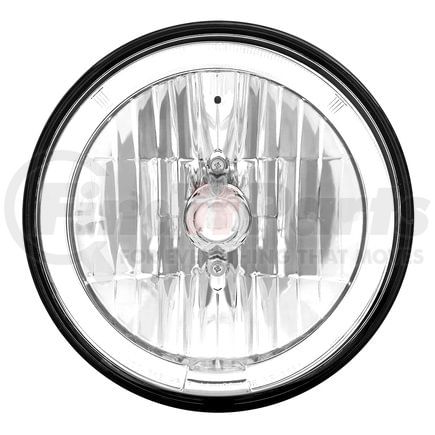 31285 by UNITED PACIFIC - Headlight - 7" Round, Crystal Clear Lens, Halogen, with White LED Halo Ring