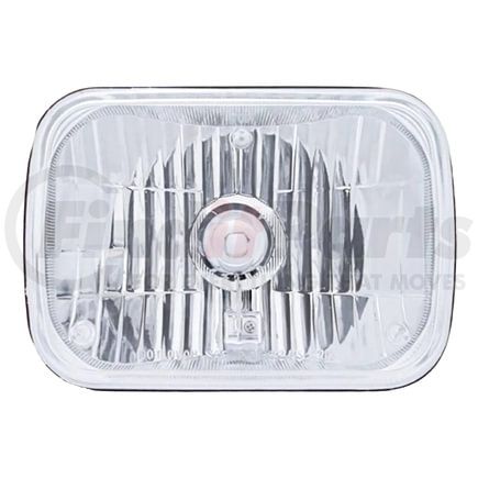 31377 by UNITED PACIFIC - Crystal Headlight - RH/LH, 5 x 7", Rectangle, Chrome Housing, High/Low Beam, H4/HB2 Bulb, with Glass Lens