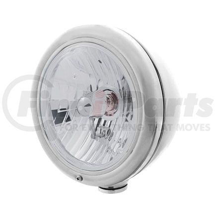 31772 by UNITED PACIFIC - Headlight - RH/LH, 7", Round, Chrome Housing, Crystal H4 Bulb