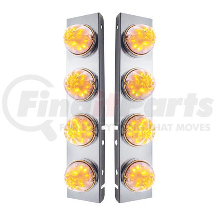 31975 by UNITED PACIFIC - Air Cleaner Light Box Panel - Stainless Steel, with 8 Amber LED, Clear Lens Watermelon Lights