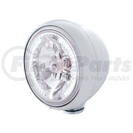 32420 by UNITED PACIFIC - Guide Headlight - 682-C Style, RH/LH, 7", Round, Polished Housing, H4 Bulb, with 34 Bright White LED Position Light
