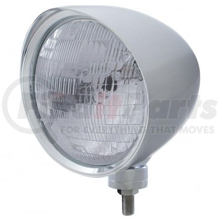 32516 by UNITED PACIFIC - Chopper Headlight - RH/LH, 7", Round, Chrome Housing, H6024 Bulb, with Billet Style Bezel and Smooth Visor