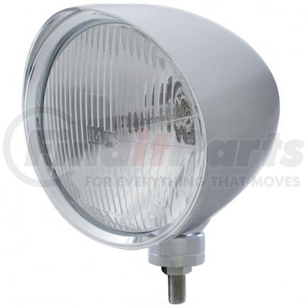 32517 by UNITED PACIFIC - Chopper Headlight - RH/LH, 7", Round, Chrome Housing, H4 Bulb, with Billet Style Bezel and Smooth Visor