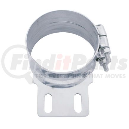 10319 by UNITED PACIFIC - Exhaust Clamp - 5 Inch, Stainless, Butt Joint, Straight Bracket