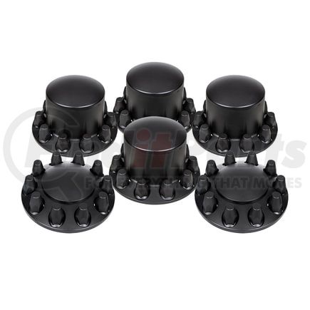 10354 by UNITED PACIFIC - Axle Hub Cover Kit - Matte Black Dome, 33mm Nut Covers & Tool, Front & Rear Wheels