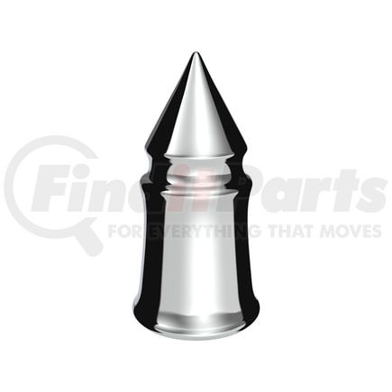 10553B by UNITED PACIFIC - Wheel Lug Nut Cover - 33mm x 4 3/8", Chrome, Plastic, V- Spike, Thread-On