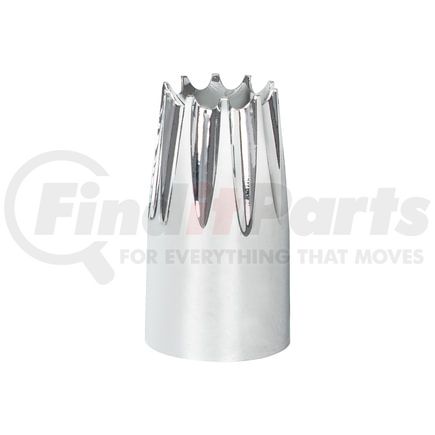 10562B by UNITED PACIFIC - Wheel Lug Nut Cover - 33mm x 3 3/4", Chrome, Plastic, Crown, Thread-On