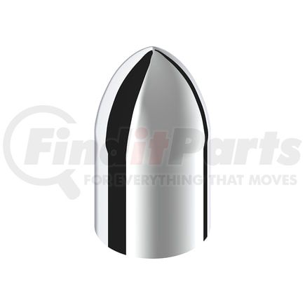 10564B by UNITED PACIFIC - Wheel Lug Nut Cover - 33mm x 3 7/8", Chrome, Plastic, Bullet, Thread-On