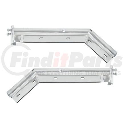 10646 by UNITED PACIFIC - Mud Flap Hanger - 28", Chrome, 45 Degree Angled, 1 1/8" Bolt Pattern