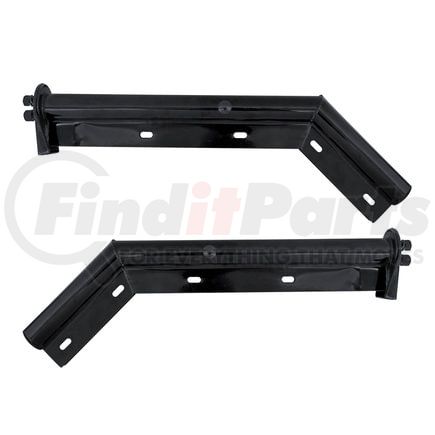 10681 by UNITED PACIFIC - Mud Flap Hanger - 28", Black, 45 Degree Angled, 1 1/8" Bolt Pattern