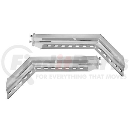 10684 by UNITED PACIFIC - Mud Flap Hanger - 30", Chrome, 45 Degree Angled Heavy Duty, 2" Bolt Pattern