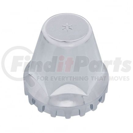 10719B by UNITED PACIFIC - Wheel Lug Nut Cover - 33mm x 2", Chrome, Plastic, "Low Rider", Thread-On