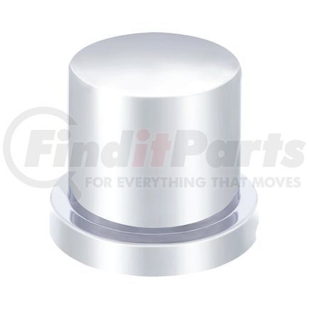 10758B by UNITED PACIFIC - Wheel Lug Nut Cover - 1 1/8" x 1.5", Chrome, Plastic, Flat Top, Push-On