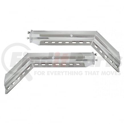 10847 by UNITED PACIFIC - Mud Flap Hanger - 30", Stainless, Steel 45 Degree Angled, Heavy Duty, 2" Bolt Pattern