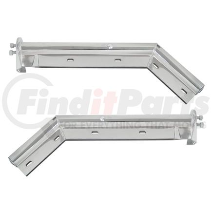 10860 by UNITED PACIFIC - Mud Flap Hanger - 28", Chrome, 45 Degree Angled "Competition Series", 1 1/8" Bolt Pattern