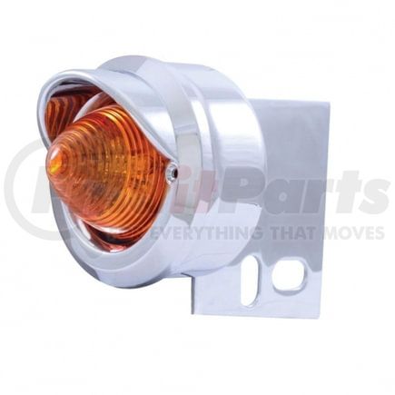 10984 by UNITED PACIFIC - Mud Flap Hanger End Light - 9 LED, Beehive, with Visor, Amber LED/Amber Lens