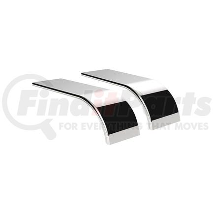 11028 by UNITED PACIFIC - 80" 430 Stainless Steel SE Series Smooth Half Fender, Pair, 16 GA