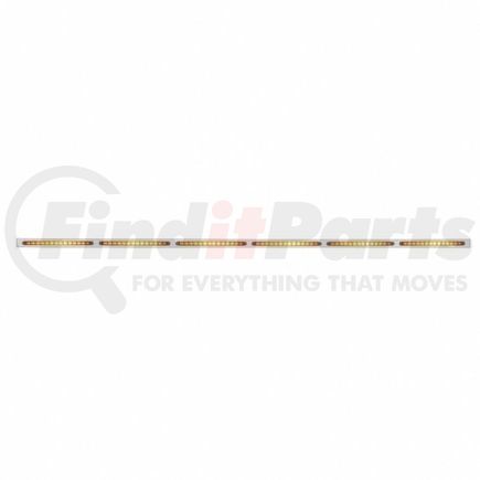 20671 by UNITED PACIFIC - Bumper Light Bar - Stainless, with Bracket, Turn Signal Light, Amber LED and Lens, Stainless Steel, 14 LED Per Light Bar