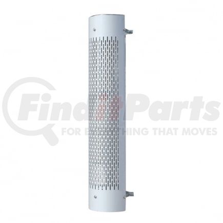 21238 by UNITED PACIFIC - Exhaust Muffler Shield - 6", 180 Degree, Stainless, Vertical Slot