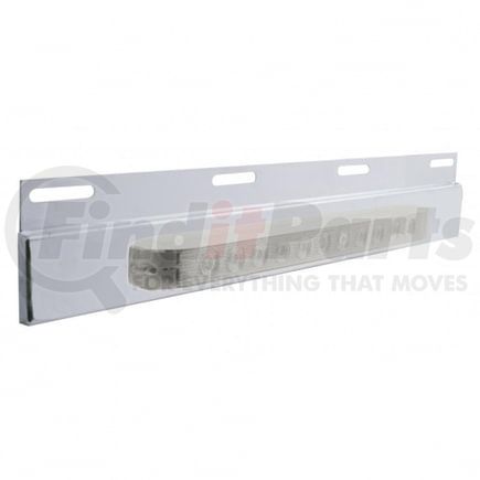 21423 by UNITED PACIFIC - Mud Flap Hanger - Mud Flap Plate, Top, Stainless, with 11 LED 17" Light Bar, Amber LED/Clear Lens