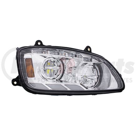 35880 by UNITED PACIFIC - LED Chrome Headlight with Sequential Turn Signal Light for 2008-2017 Kenworth T660 - Passenger Side